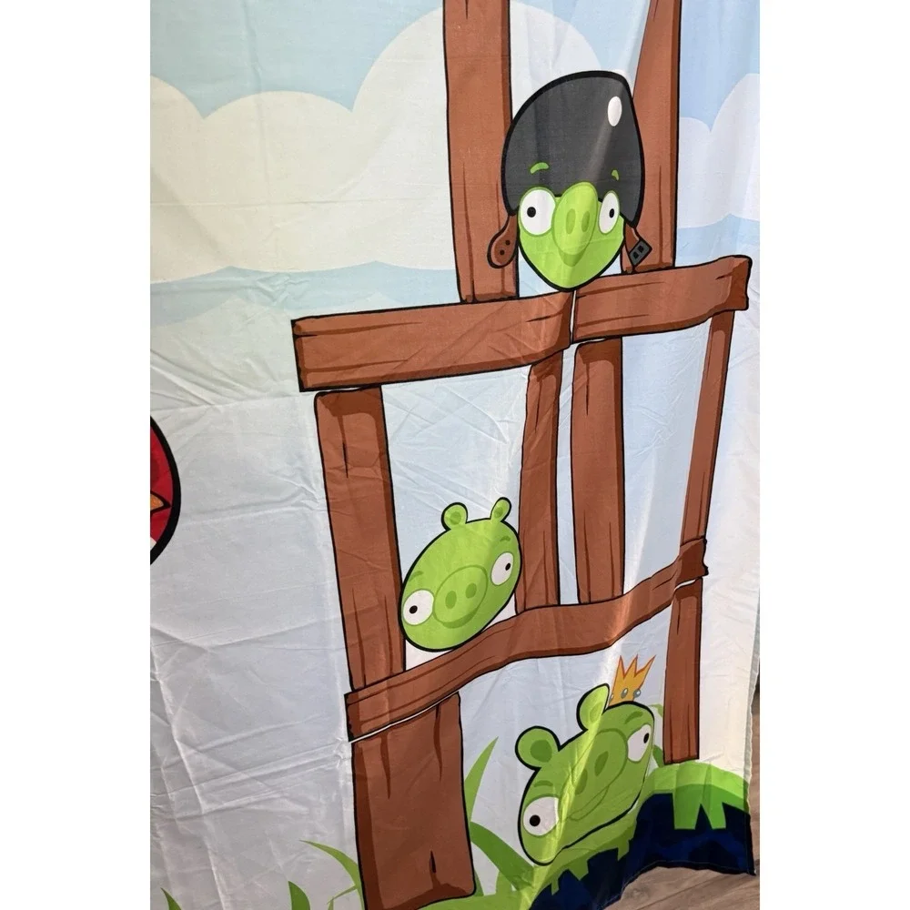 Angry Birds Movie Cartoon Children's Shower Curtain Kids 72x72 100% Polyester